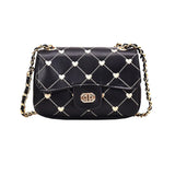 Women's Shoulder Bag Messenger Bag with Metal Chains
