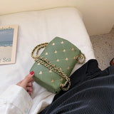 Women's Shoulder Bag Messenger Bag with Metal Chains