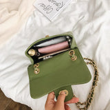 Women's Shoulder Bag Messenger Bag with Metal Chains