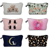 Chubby Cat Makeup Bag Animal Printed Women's Bag
