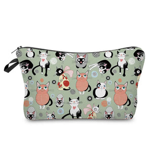 Chubby Cat Makeup Bag Animal Printed Women's Bag