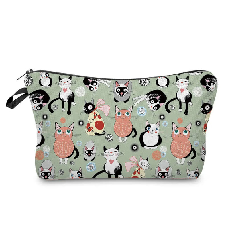 Chubby Cat Makeup Bag Animal Printed Women's Bag