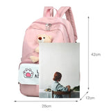 3D Cartoon Bear School Bag College Backpack for Girls, Women Plush Travel