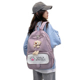 3D Cartoon Bear School Bag College Backpack for Girls, Women Plush Travel