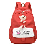 3D Cartoon Bear School Bag College Backpack for Girls, Women Plush Travel