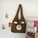 Cute Bear Ears Plush Tote Bag Lamb Hair Shoulder Bag