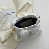 Pleated Shoulder Bag for Girls Ladies Underarm Casual Tote Purse