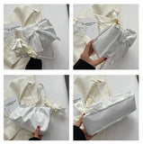 Pleated Shoulder Bag for Girls Ladies Underarm Casual Tote Purse