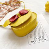 Bow Leather Coin Purse Messenger Bag for Girls Wallet Kids Crossbody Bag