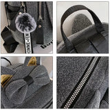 Velvet Harajuku Backpack Women Teenage Girl School Bag