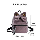 Velvet Harajuku Backpack Women Teenage Girl School Bag