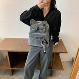 Velvet Harajuku Backpack Women Teenage Girl School Bag
