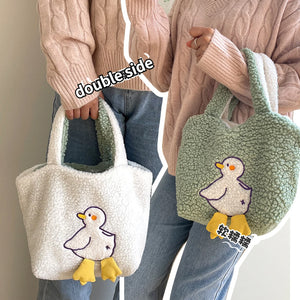 Cute Cartoon Duck Plush Shoulder Bag