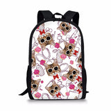 Cat Pattern School Bag Girls Youth Large Backpack Women Travel Bag