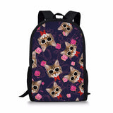 Cat Pattern School Bag Girls Youth Large Backpack Women Travel Bag