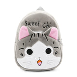 Lovely Cat Shape Backpack Plush Cartoon School Bags For Kids