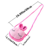 Kids Cartoon Plush Messenger Bag Animal Panda Cat Rabbit Fluffy Coin Purse