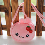 Kids Cartoon Plush Messenger Bag Animal Panda Cat Rabbit Fluffy Coin Purse