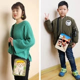 Coffee Cat Messenger Bag Animal Print Girls Bookbag Crossbody Handbag