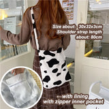 Cow Plush Messenger Bag Soft Shoulder Shopping Tote