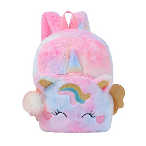 Soft Girl Plush Backpack for Kids Schoolbag