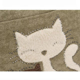 Cat Canvas Handbag Girls Ladies Large Capacity Casual Zipper Shoulder Bag