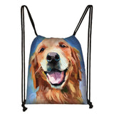 Lovely Dog Prints Drawstring Backpack Eco Polyester Casual School Shoulder Bags