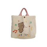 Embroidery Rabbit Women's Shoulder Bag Retro Corduroy Handbag