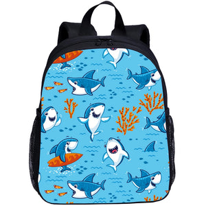 Cute Shark Toddler Backpack Cartoon Printing Mini Preschool Bag 13 Inch