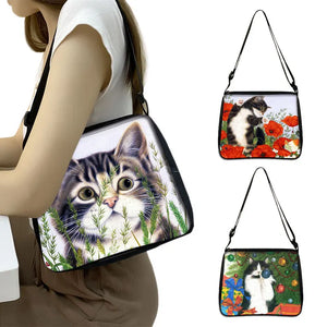 Lovely Cat Handbag Women Underarm Bags Adjustable Length Messenger Bag