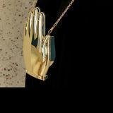 Palm Shaped Acrylic Chain Crossbody Evening Bag