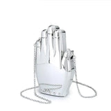 Palm Shaped Acrylic Chain Crossbody Evening Bag