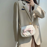 Pink Bow Small Crossbody Bag Women Shoulder Ruched Purse Handbag