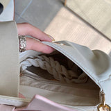 Pink Bow Small Crossbody Bag Women Shoulder Ruched Purse Handbag