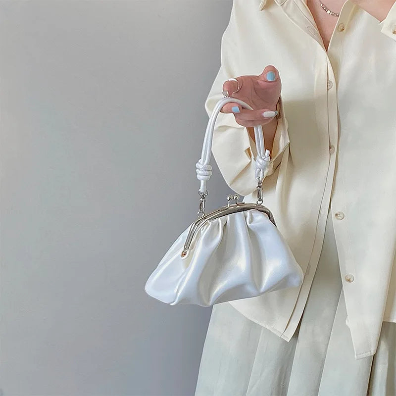 Pleated Clutch Purse Handbags for Women Chain Shoulder Bags