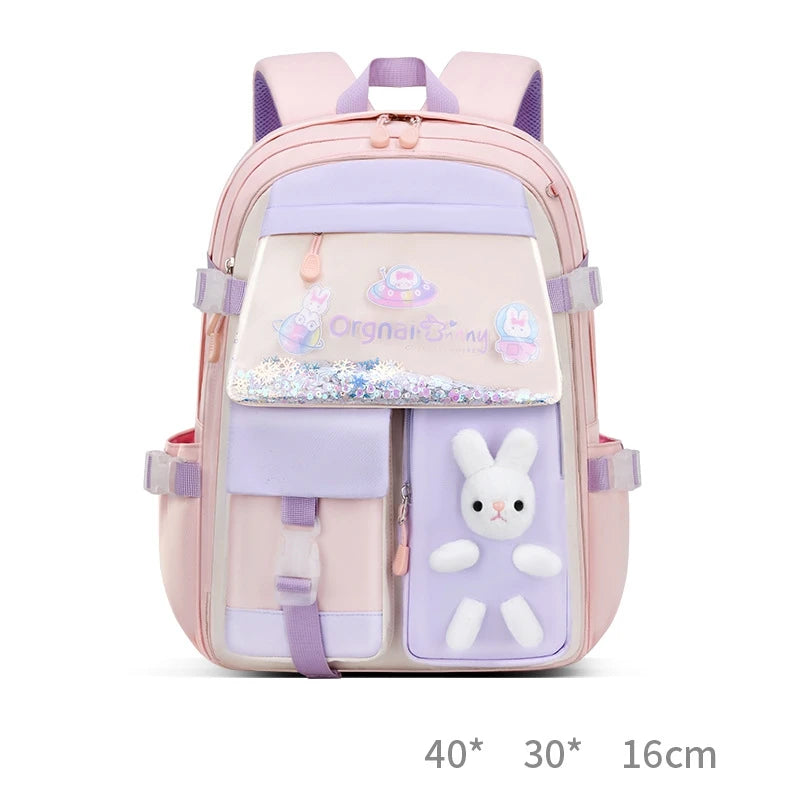 Cute Rabbit School Bag for Girls 1-3 Years Waterproof Small Backpack