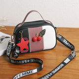 Small Square Shoulder Bag PU Leather Crossbody Tassel Messenger Bag