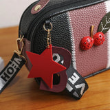 Small Square Shoulder Bag PU Leather Crossbody Tassel Messenger Bag