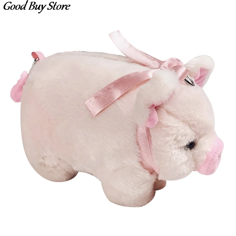 Shoulder Bag Pig Handbags Women Plush Soft Purse Cartoon Phone Money Wallet