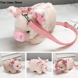 Shoulder Bag Pig Handbags Women Plush Soft Purse Cartoon Phone Money Wallet