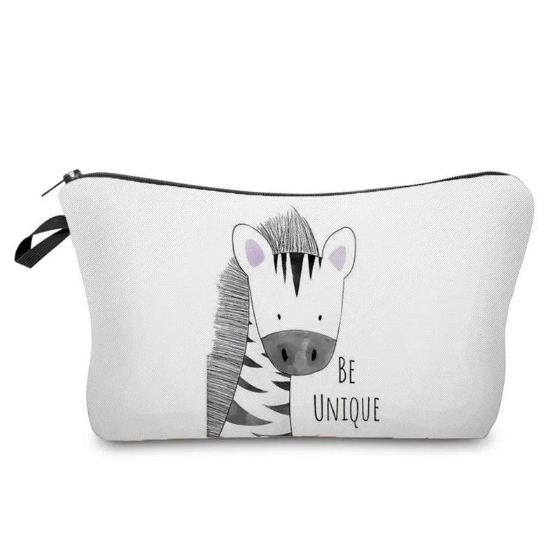Watercolor Animal Prints Cosmetic Case Woman Dinosaur Bear Makeup Bag