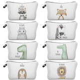 Watercolor Animal Prints Cosmetic Case Woman Dinosaur Bear Makeup Bag