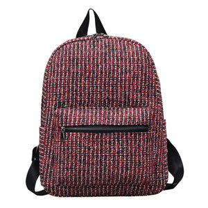 Vintage Women Backpack Cotton Shoulder School Book Bag