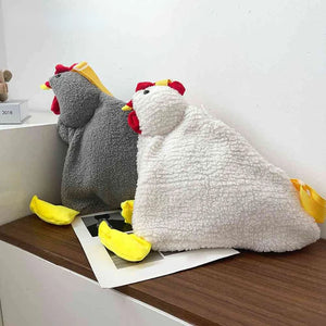 Cute Plush Hen Shoulder Bag Zipper Crossbody Messenger Bag