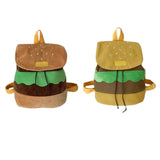 Creative Hamburger Schoolbag Girl Large-capacity Canvas/ Plush Backpack