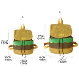 Creative Hamburger Schoolbag Girl Large-capacity Canvas/ Plush Backpack