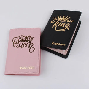 King & Queen Couple Passport Cover Holder Wedding Gift