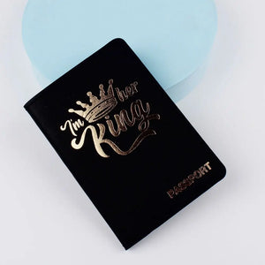 King & Queen Couple Passport Cover Holder Wedding Gift