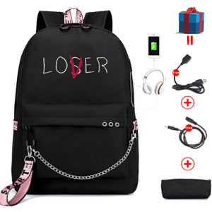 USB Charging Backpack for Teenage Girls College School Bag