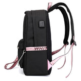 USB Charging Backpack Women BookBag Youth Leisure College Canvas Bag
